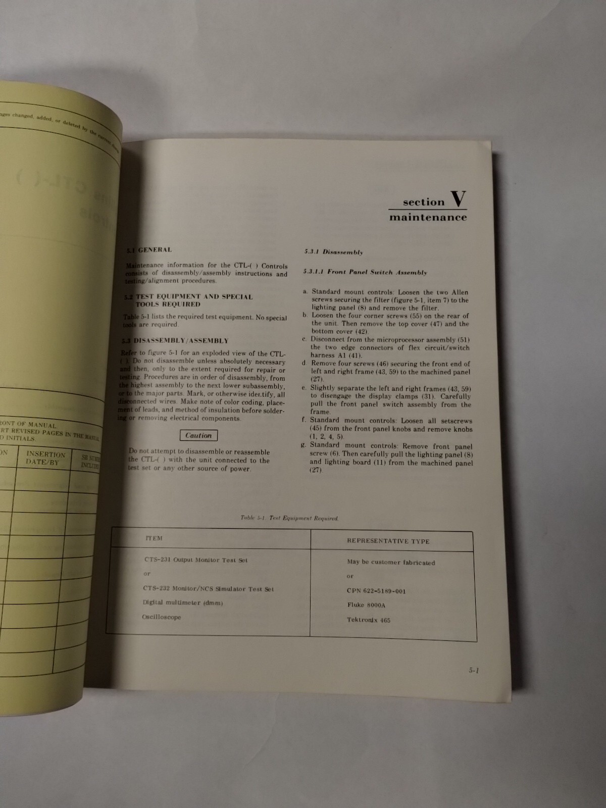 Collins CTL- ( ) Controls Instruction Book 523-0769247-00111A-Original