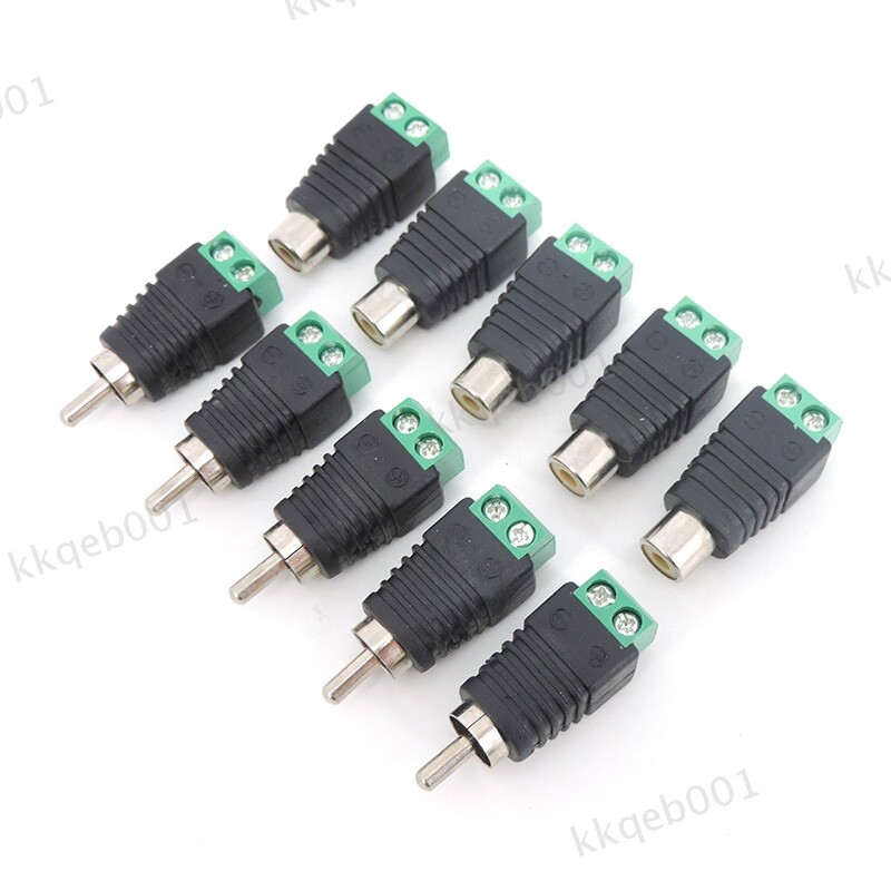 Audio Video RCA Male Plug RCA Female Jack Screw Terminal Connector Block AV