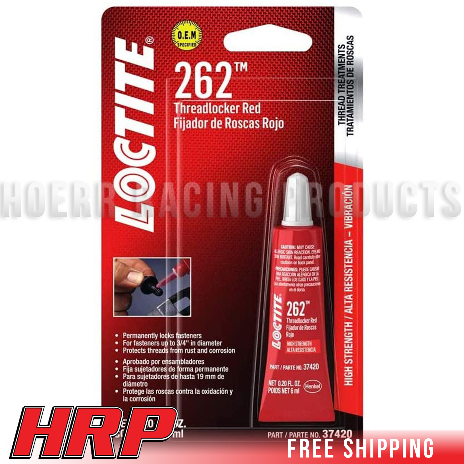 Loctite 37420 Red High Strength Threadlocker (262)
