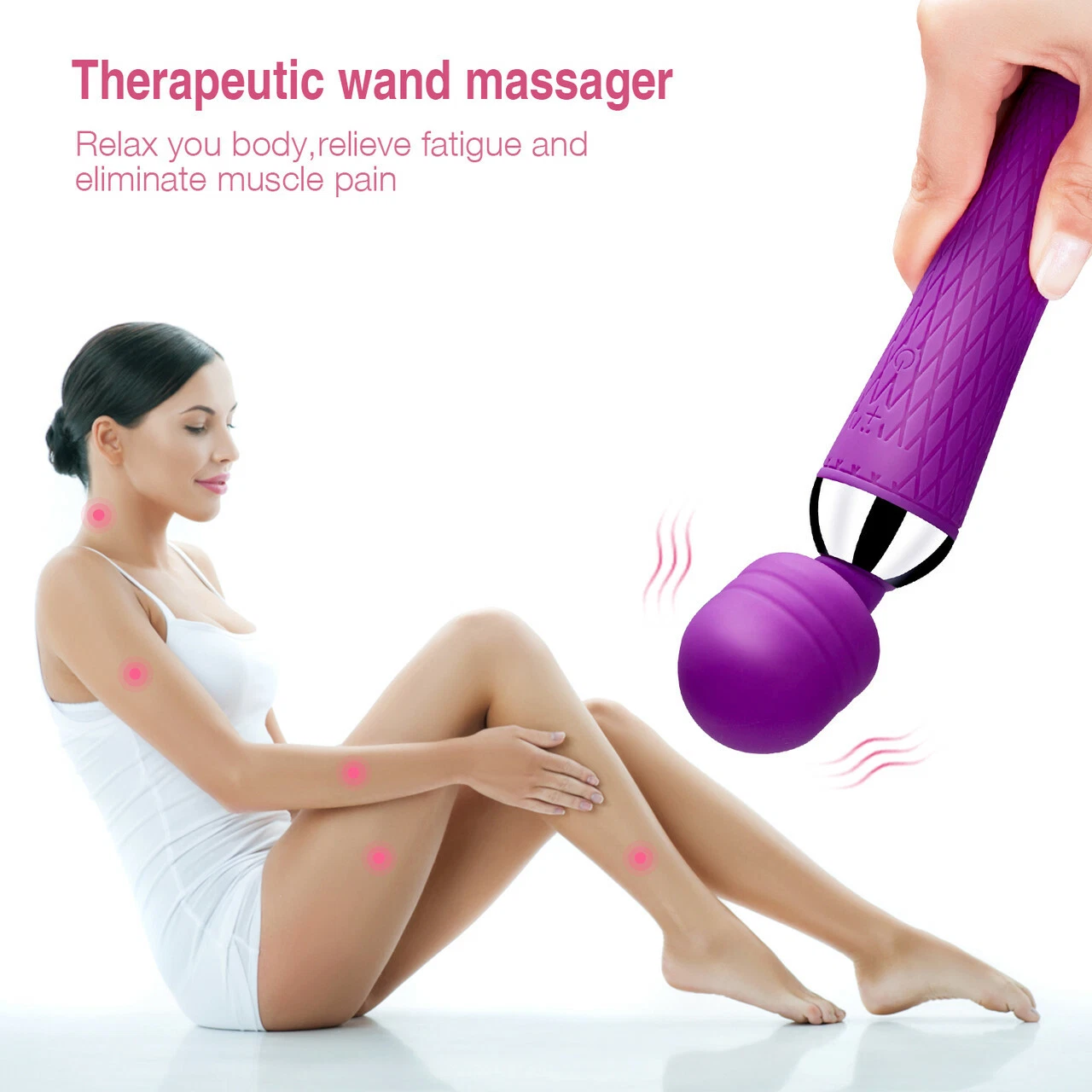 2024 Handheld Massager Wand Vibrating Massage Full Body Therapy Multi-Speed