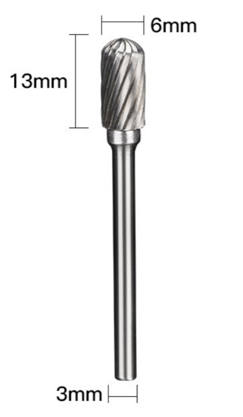 6x3mm Rotary File Metal Grinding Drill Bit Tungsten Steel Grinding Bit 10pcs