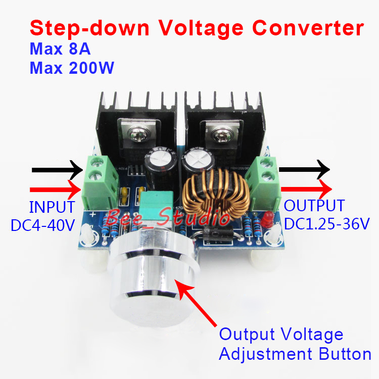 8A DC-DC 5-40V to 3.3V 5V 9V 12V 24V 36V Buck Step Down Converter Volt Regulator