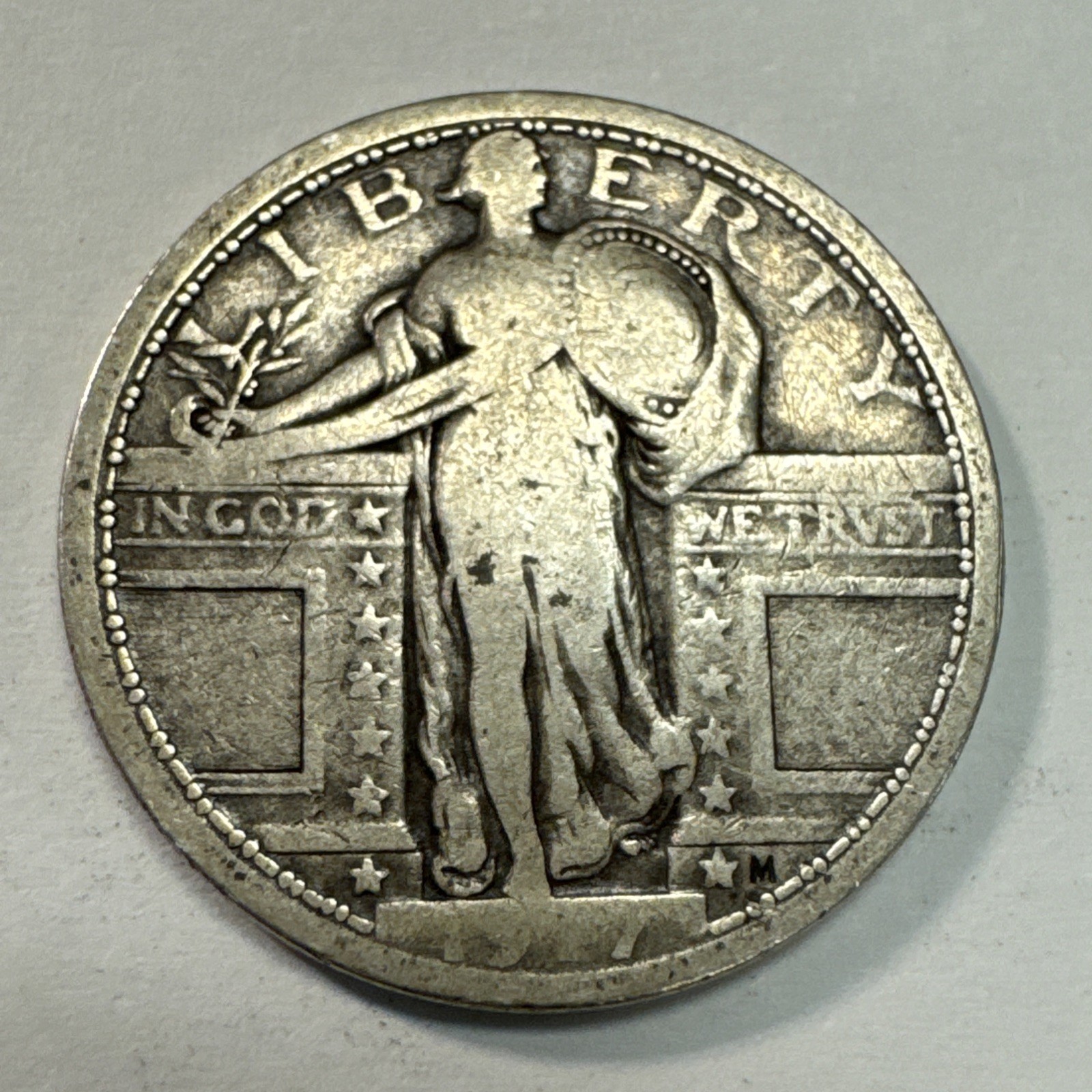 1917 Type 1 Standing Liberty Quarter VG