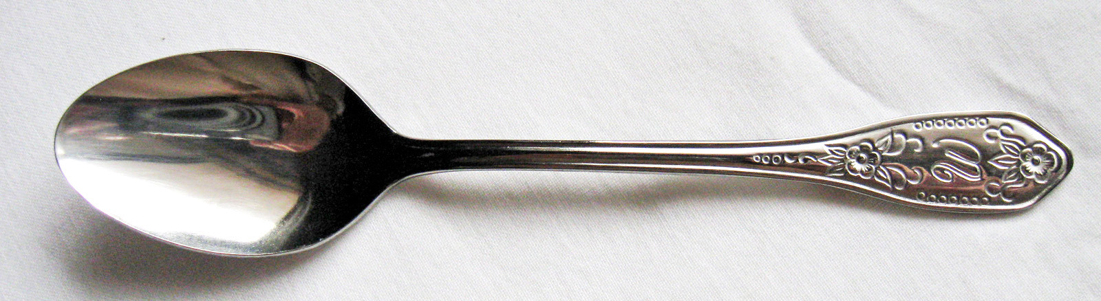 ROGERS KENWOOD Stainless Teaspoon "W" Mono Floral Pattern Made in Japan Unused