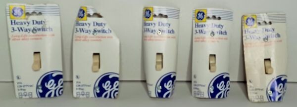 Pack of 5 -NEW GE Heavy Duty 3-way switch 15A