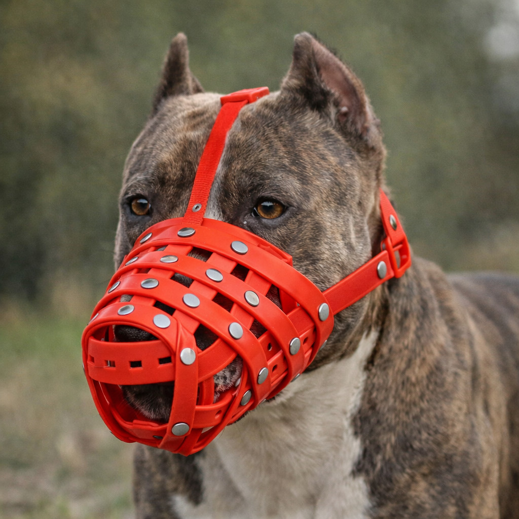Pitbull Dog Muzzle Basket Anti Bite Adjustable Breathable Training Guard Orange