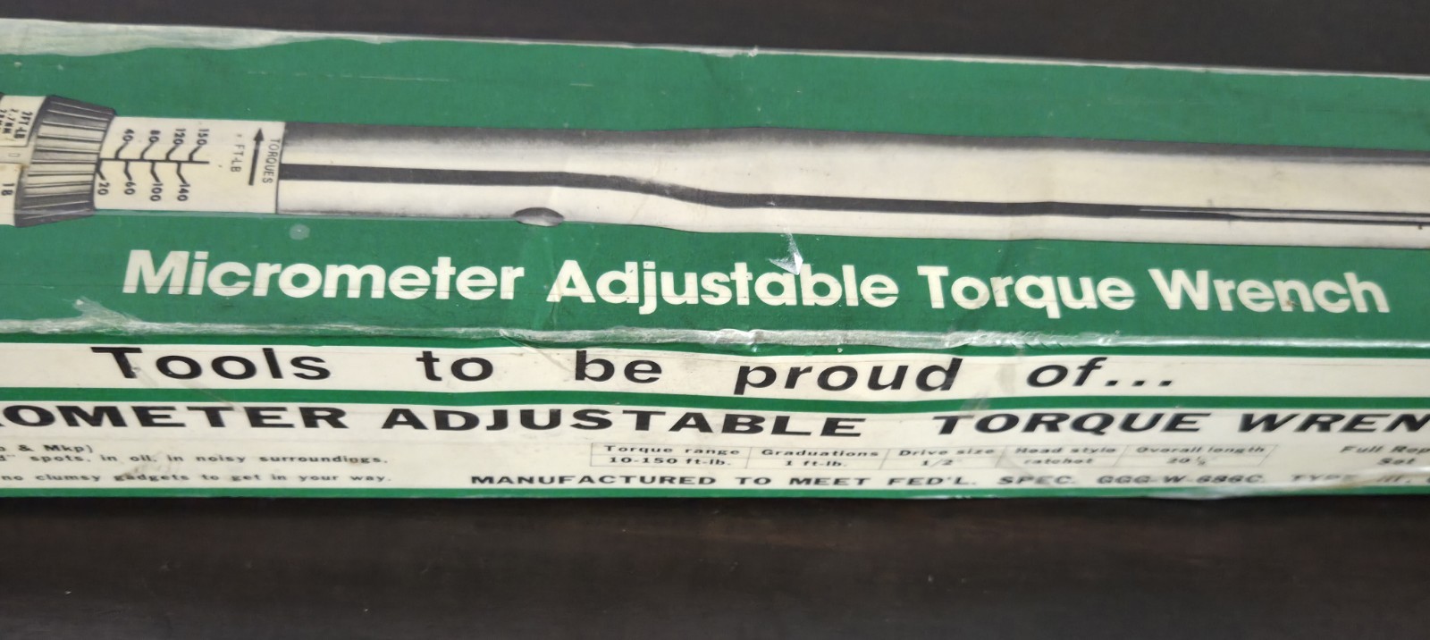 ATD Tools Micrometer Adjustable Torque Wrench 10-150ft-lb, 1/2" Drive Rachet