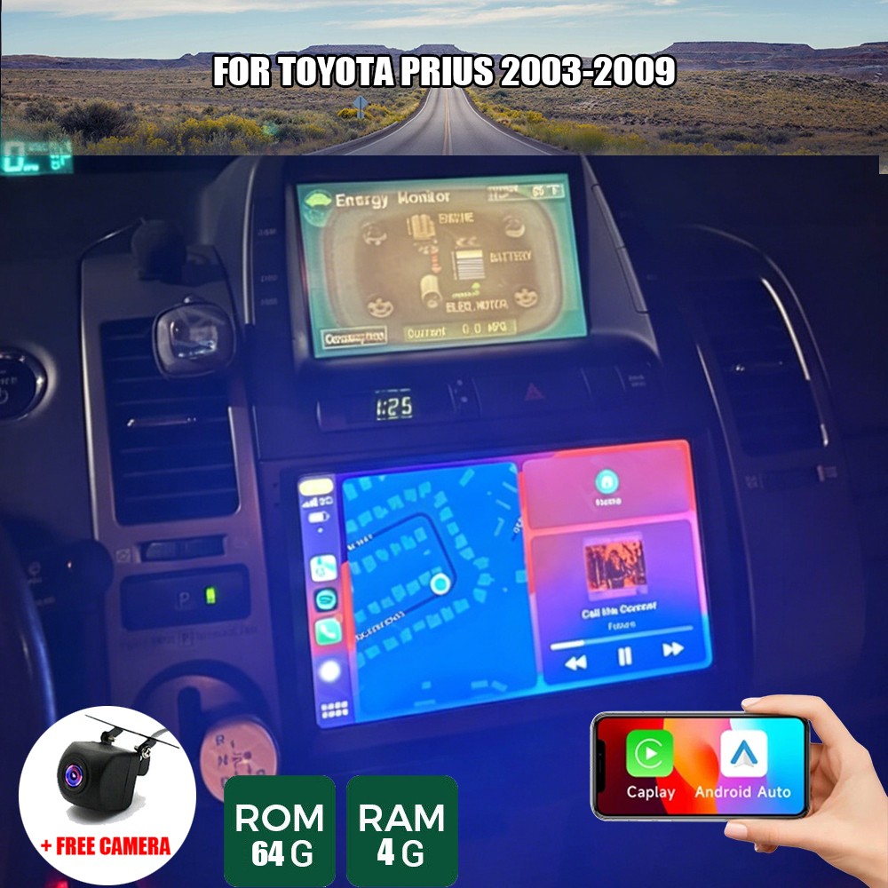ANDROID 14 FOR TOYOTA PRIUS 2003-2009 4+64GB CAR STEREO RADIO CARPLAY GPS NAVI
