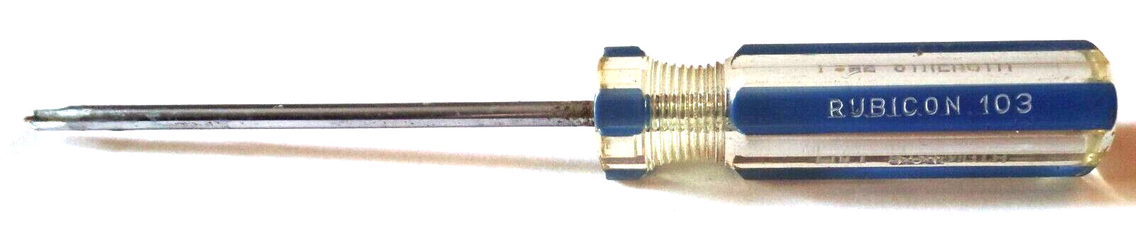 Vintage FULL STRENGTH RUBICON 103 Plastic Handle Phillips Head Screwdriver