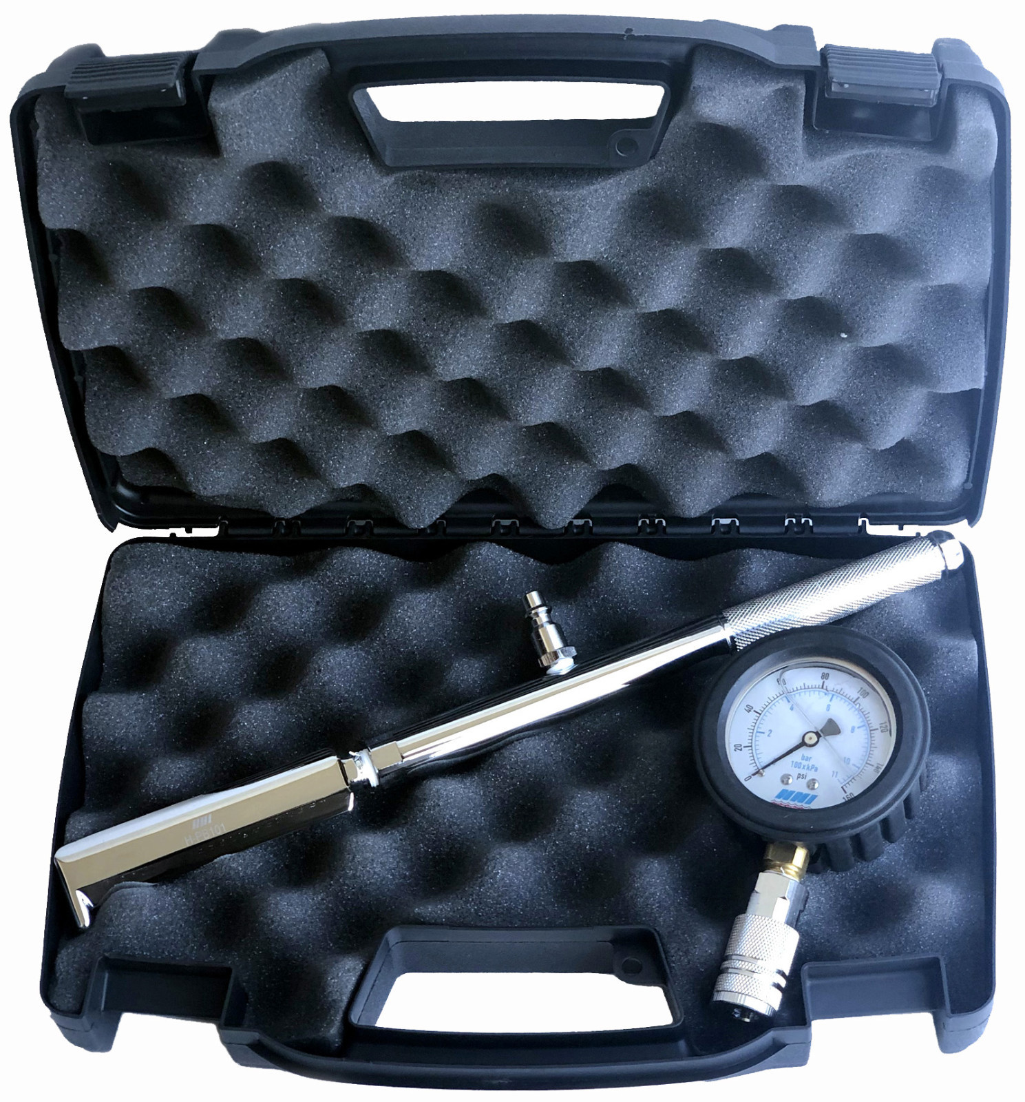 NNI Quick Connect Hydrant Pump Flowtest Pitot Tube Pressure Gauge 160Psi in case