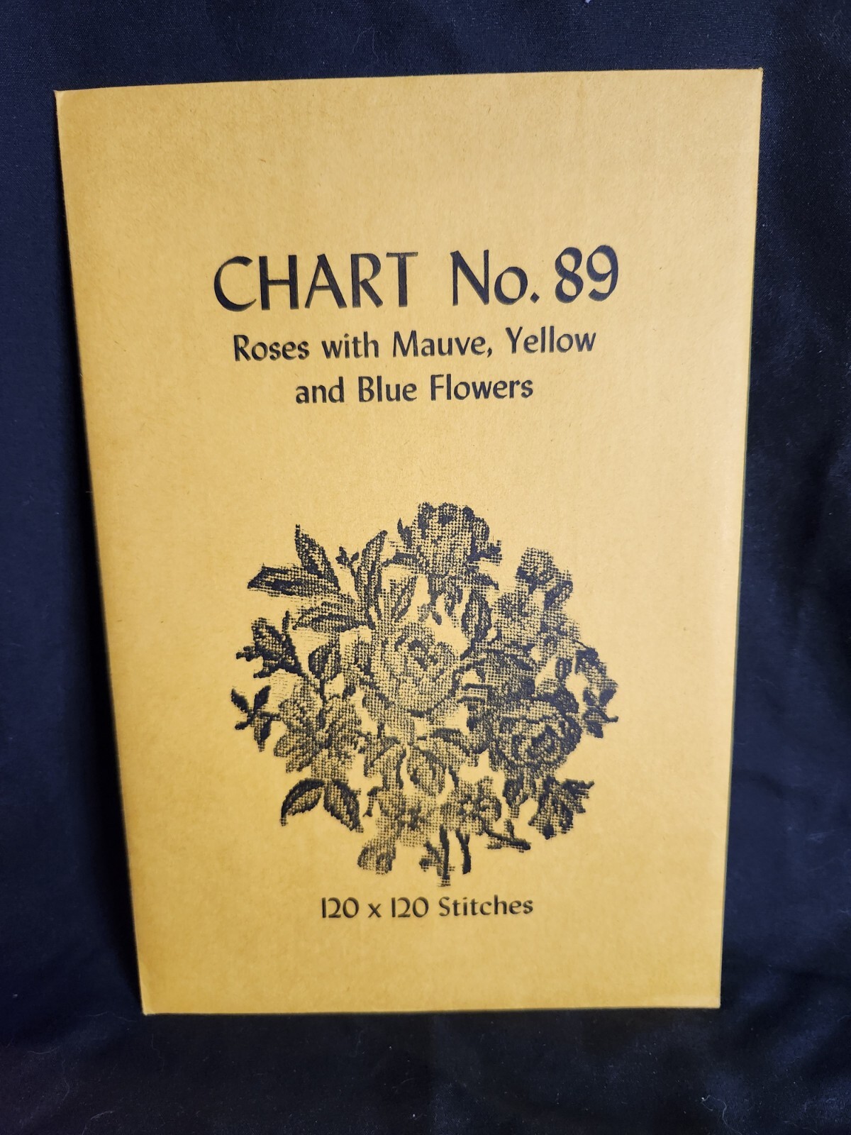 Babs Fuhrmann Petit Point Chart No. 89 Roses With Mauve Yellow Blue Vtg Rare