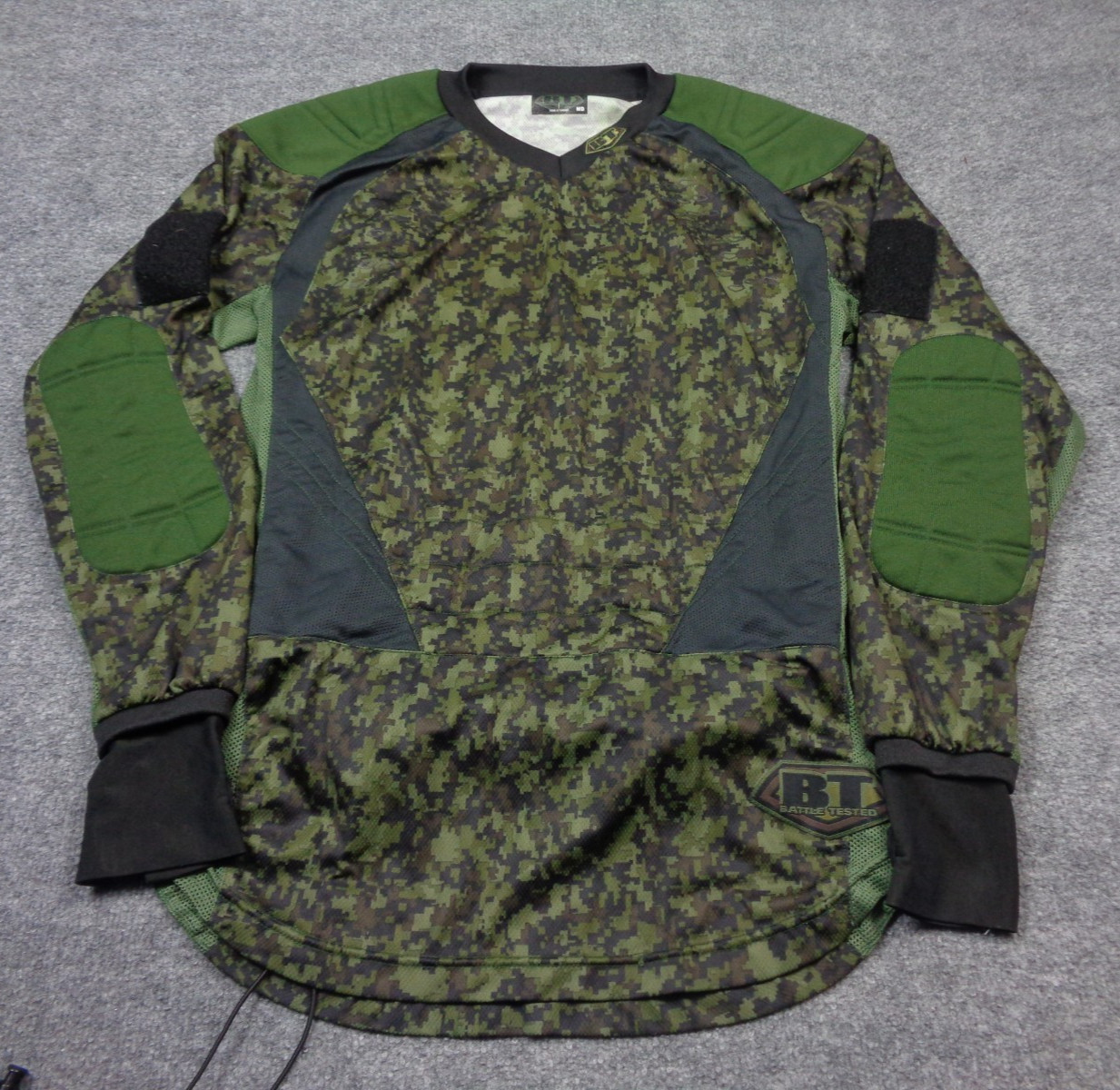 Battle Tested BT Shirt Mens Green M Combat Paintball Jersey Camo Padded