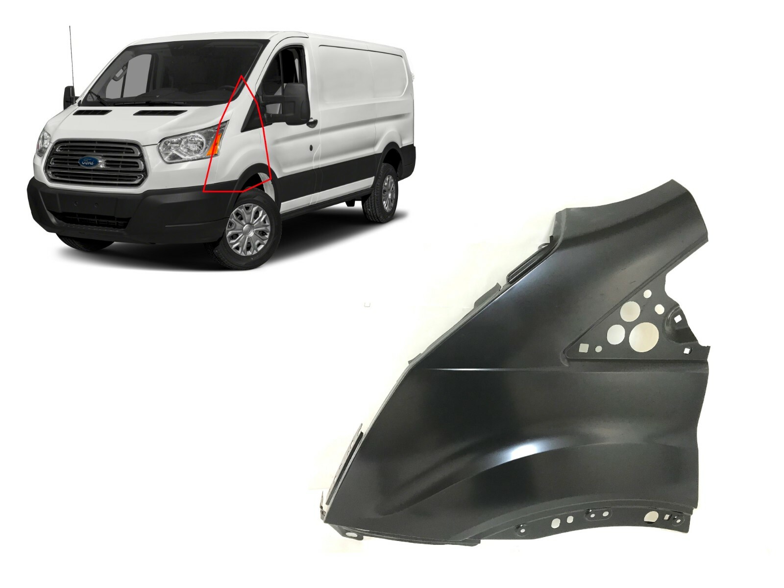 Fits 2015-2024 Ford Transit Left Front Fender Panel Driver LH Side 150 250 350