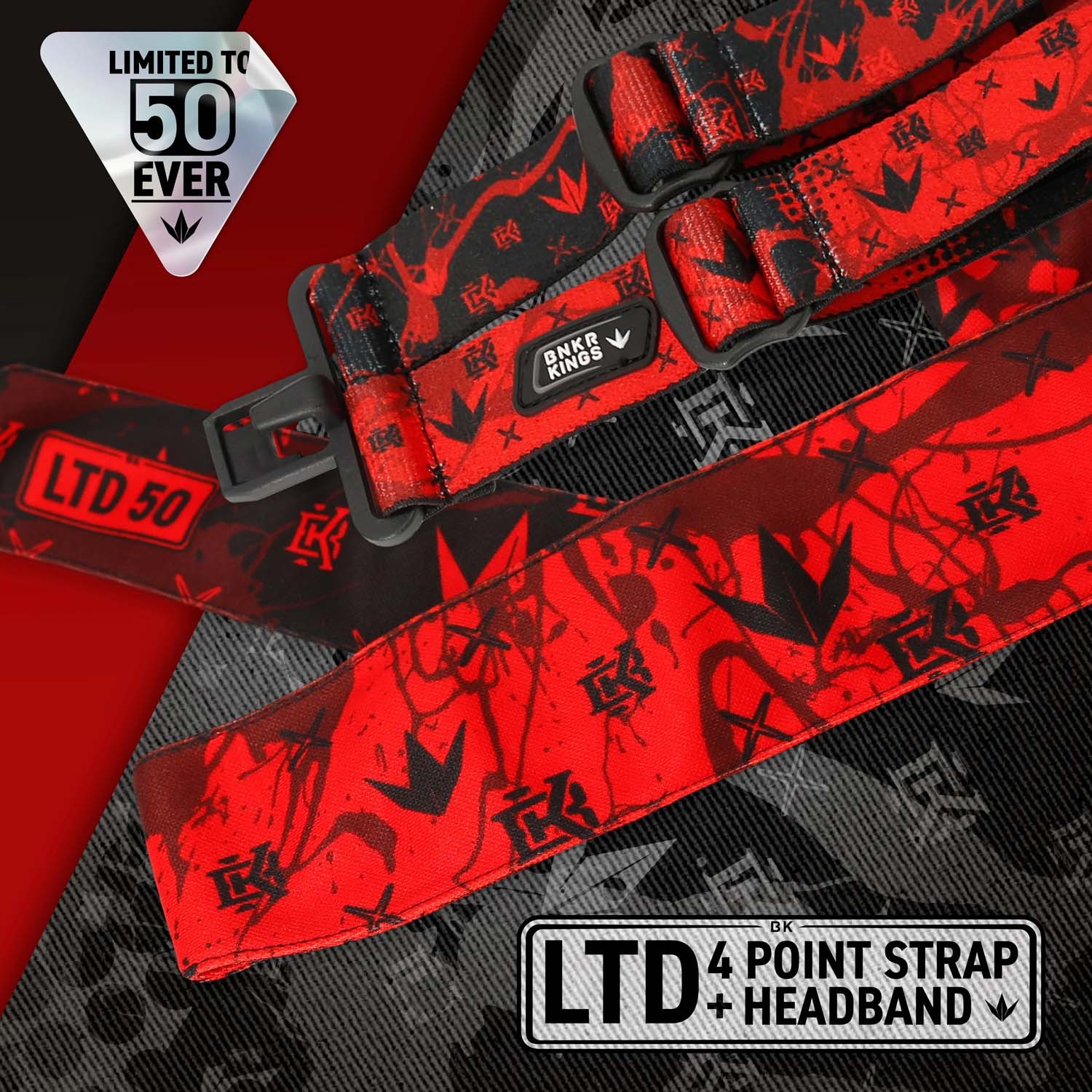 Bunkerkings 4-Point Strap & Headband Pack - CMD / VIO - Cursed Coronation