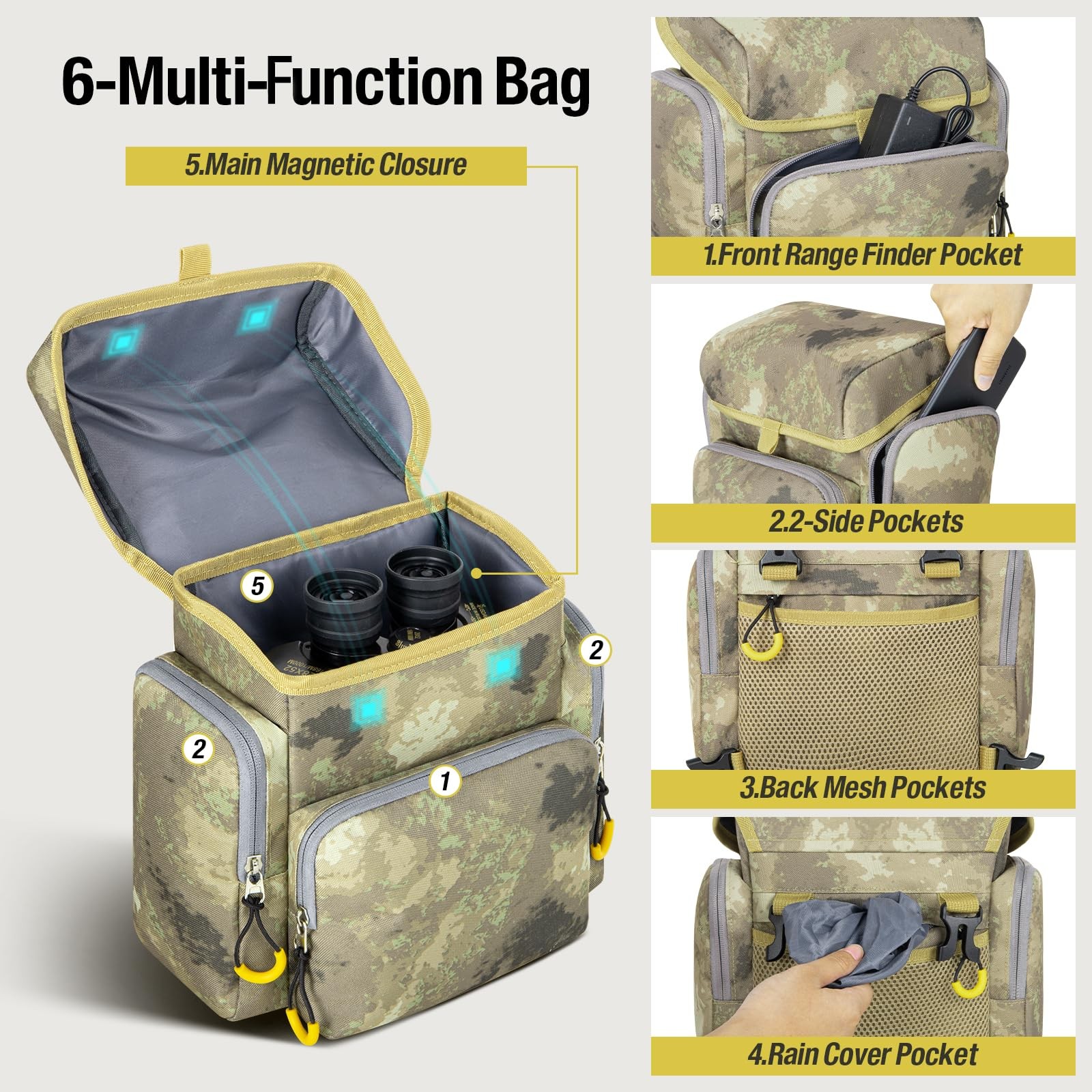 Binocular Harness Chest Pack - Lightweight Binocular Case with Rangefinder Pouch