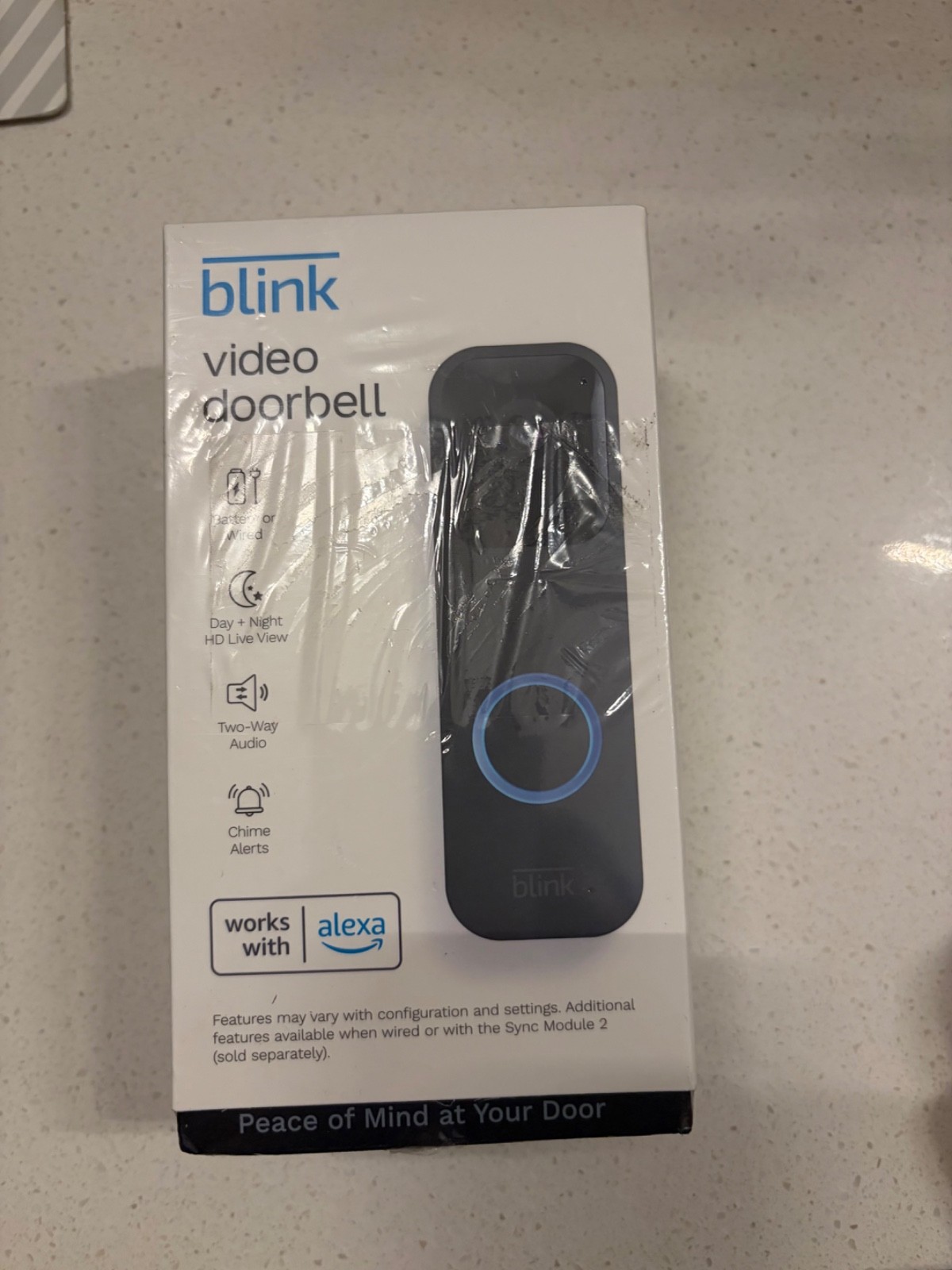 Blink Smart Wifi Video Doorbell Wired/Battery Operated Black, NEW/SEALED