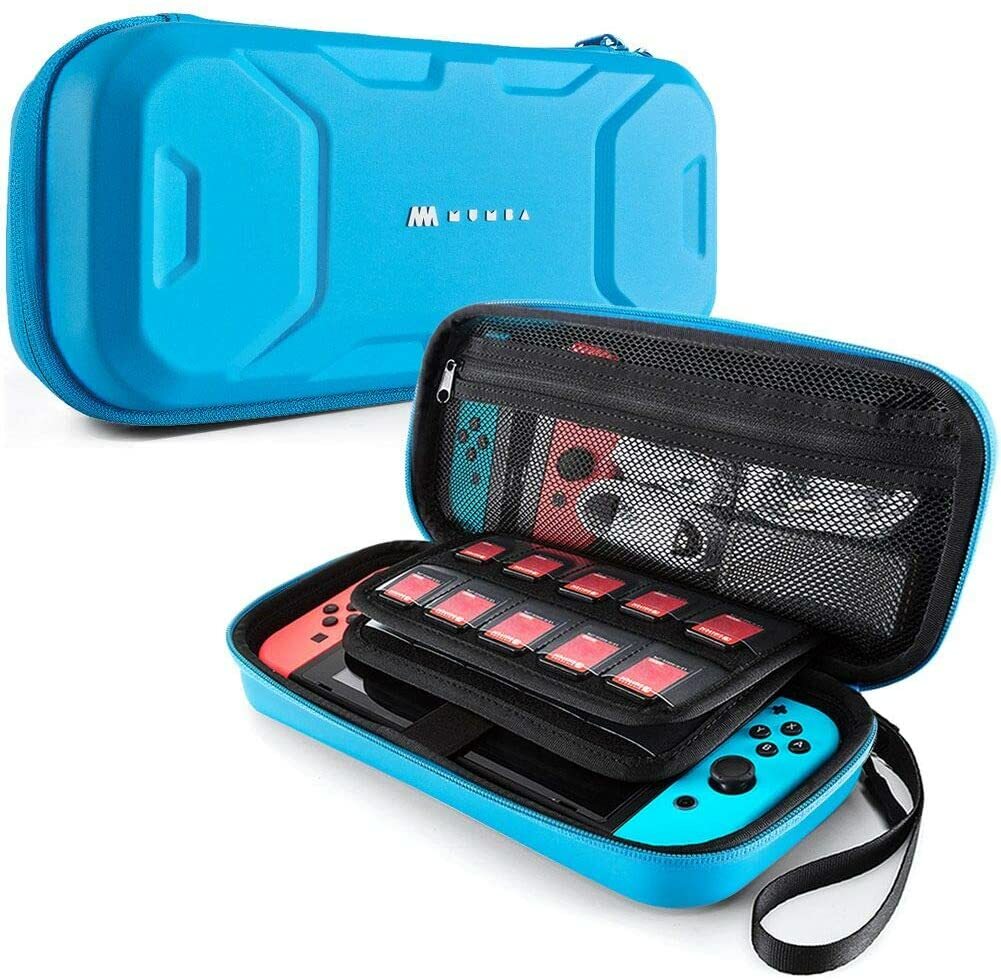 For Nintendo Switch Carrying Case Deluxe Travel Bag Portable Handbag Pouch, Blue
