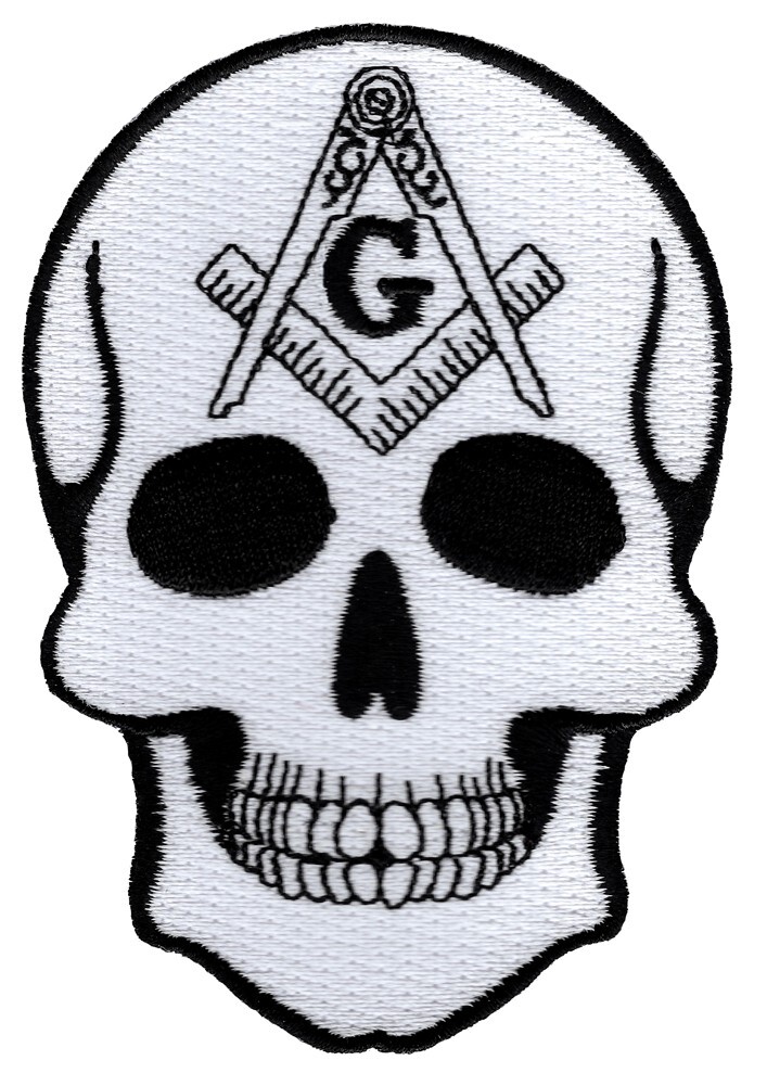 MASONIC SKULL EMBROIDERED PATCH iron-on FREEMASON SQUARE COMPASS MASON LOGO new