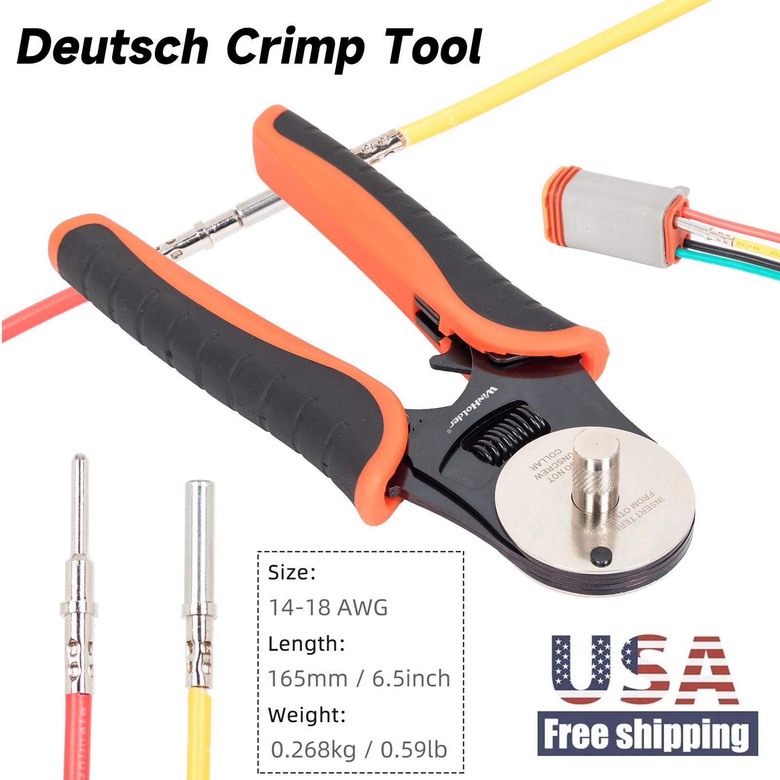 4 Way Indent Crimper Tool For Deutsch 14 16 and 18 Gage Closed Barrel Terminals