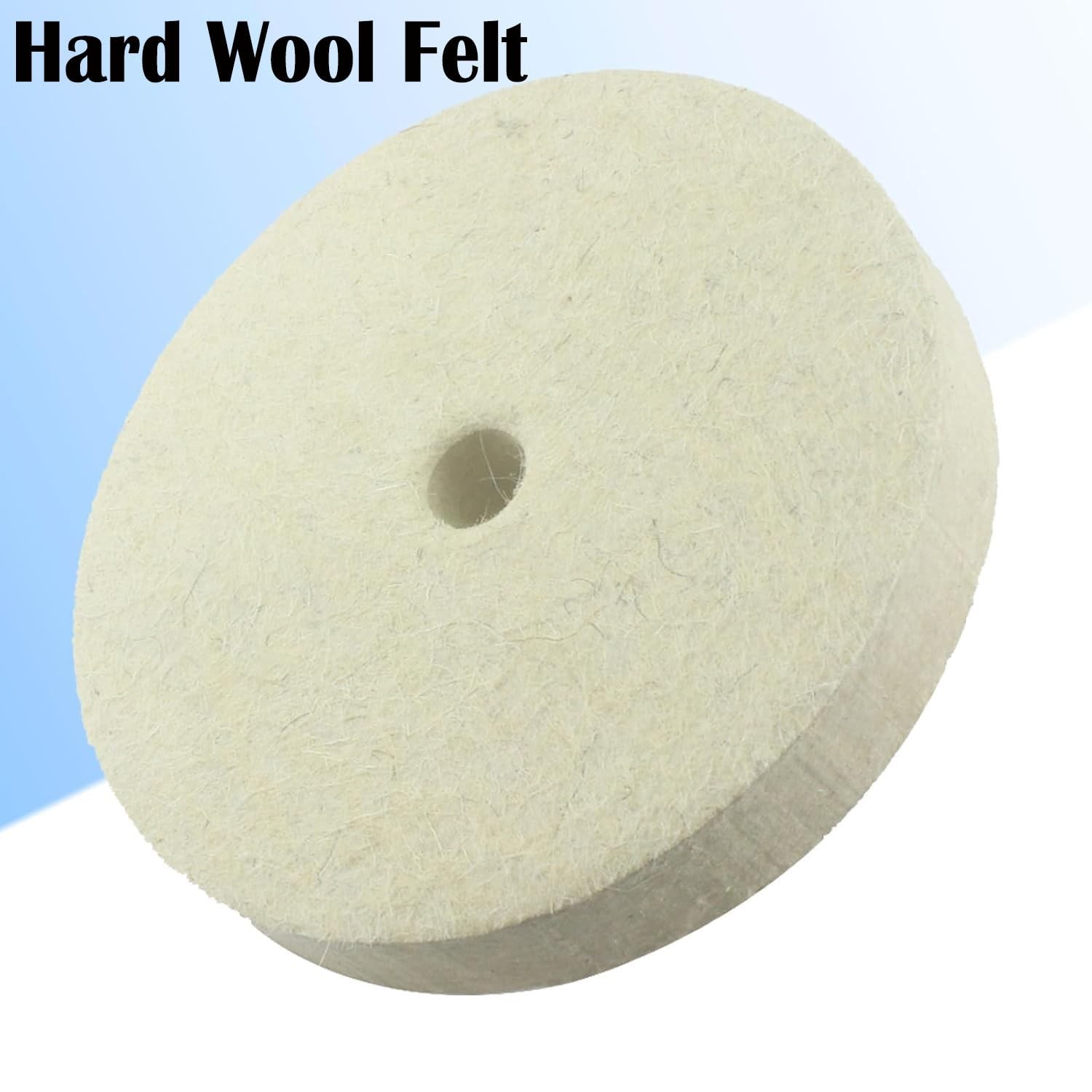Luo ke 6'' Wool Felt Buffing Wheel - 1/2'' Arbor Hard White
