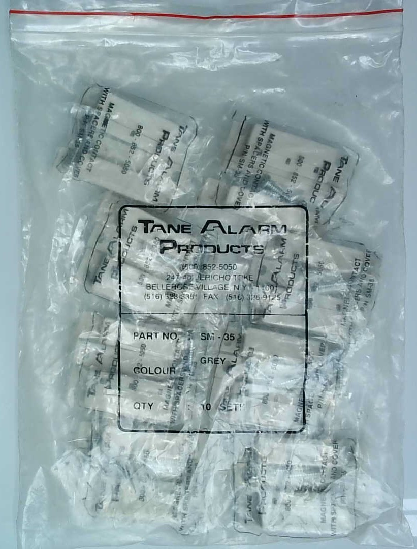 Tane Alarm High Security Contact SM-35 Gray W/Magnet And Screws (Lot of 8)