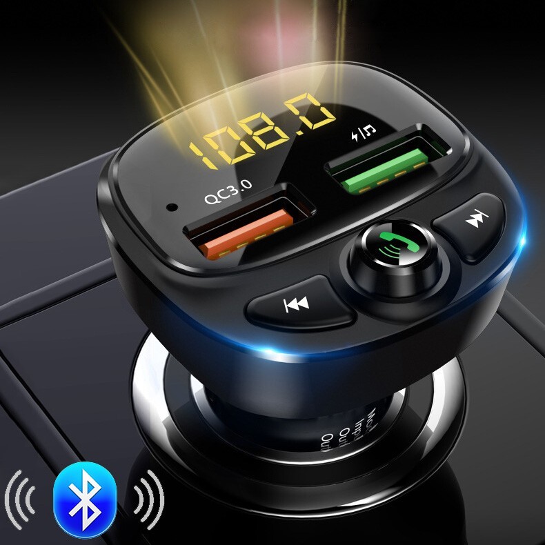 USB Charger Bluetooth 5.0 Wireless Handsfree Car FM Transmitter MP3 Player Dual