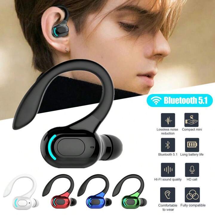 New Bluetooth 5.1 Headset Wireless Earbuds Earphones Stereo Headphones Ear Hook