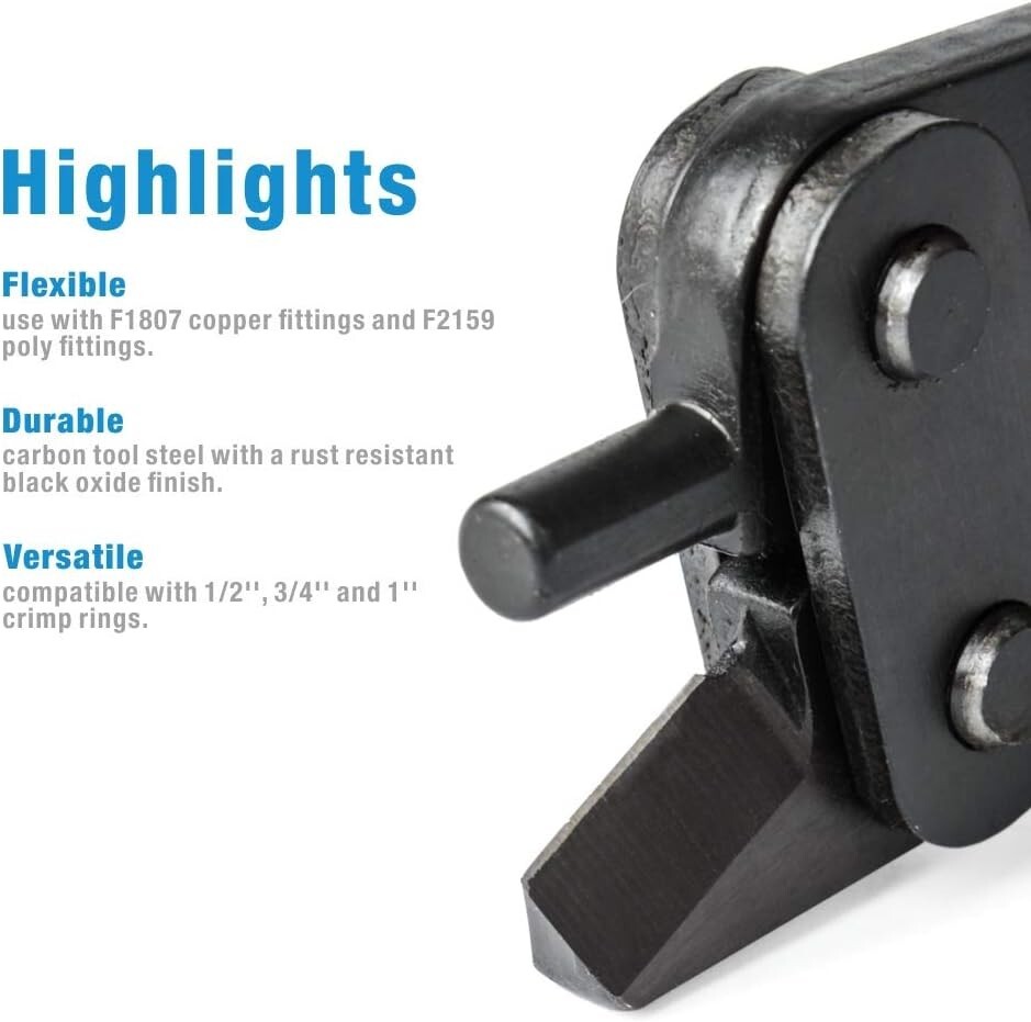 Durable Copper Crimp Ring Removal Tool with Adjustable Settings for PEX Fittings