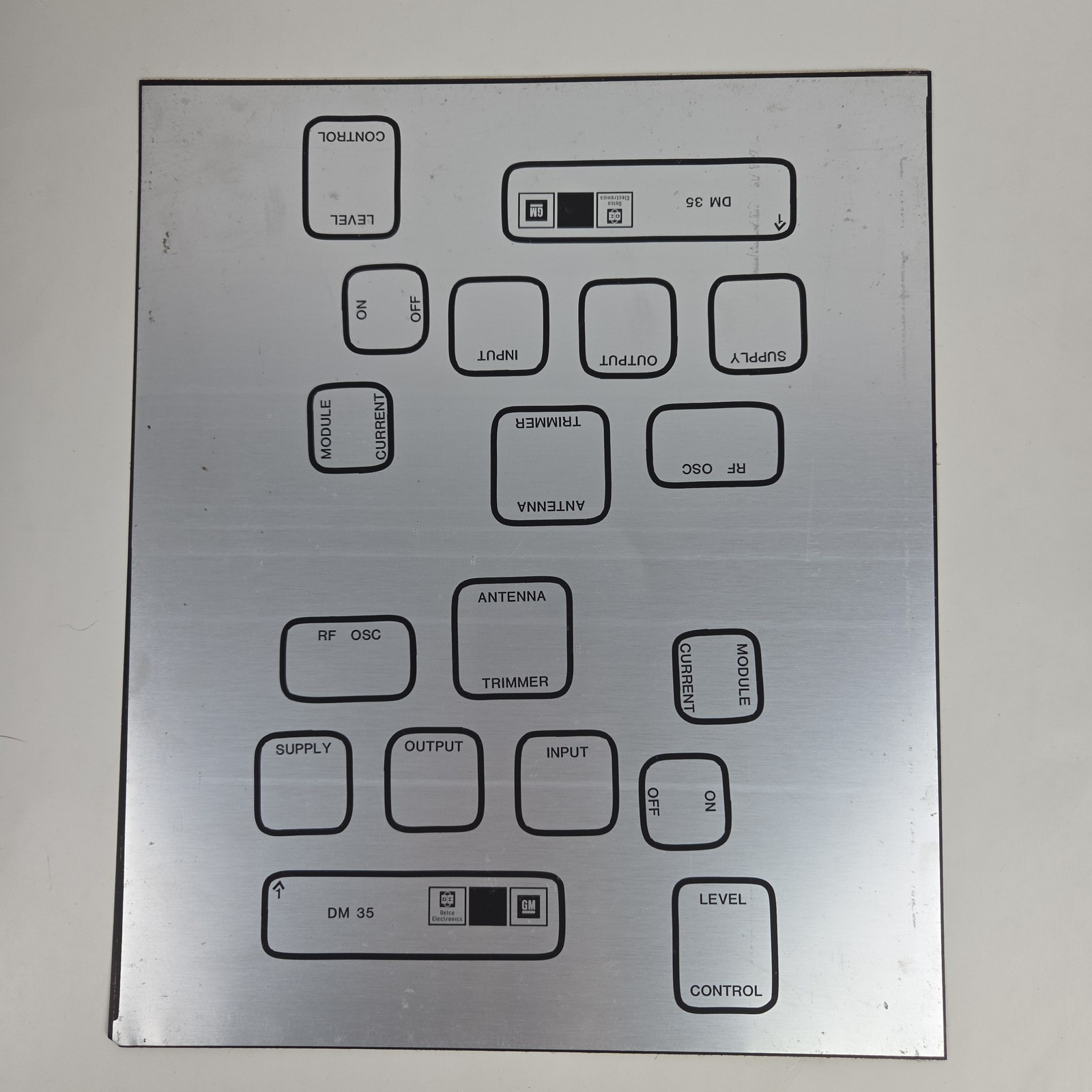 Vtg NOS Delco Electronics GM DM 35 Module Tester Overlay Decal Sheet Faceplate