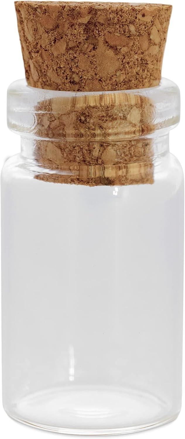 Clear Glass Jars Bottles 50 Pack Mini, Tiny, Cork Stoppers, Arts & Crafts, Pr...
