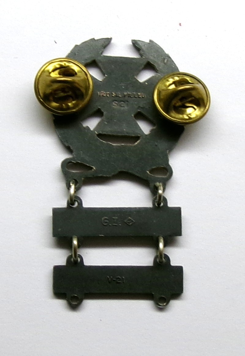 VINTAGE U.S. Army Basic Qualification Expert Badge with RIFLE & PISTOL Bars