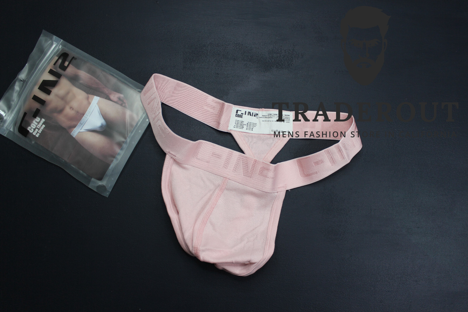 C-IN2 men pink core cotton classic Thong G-string underwear size M L