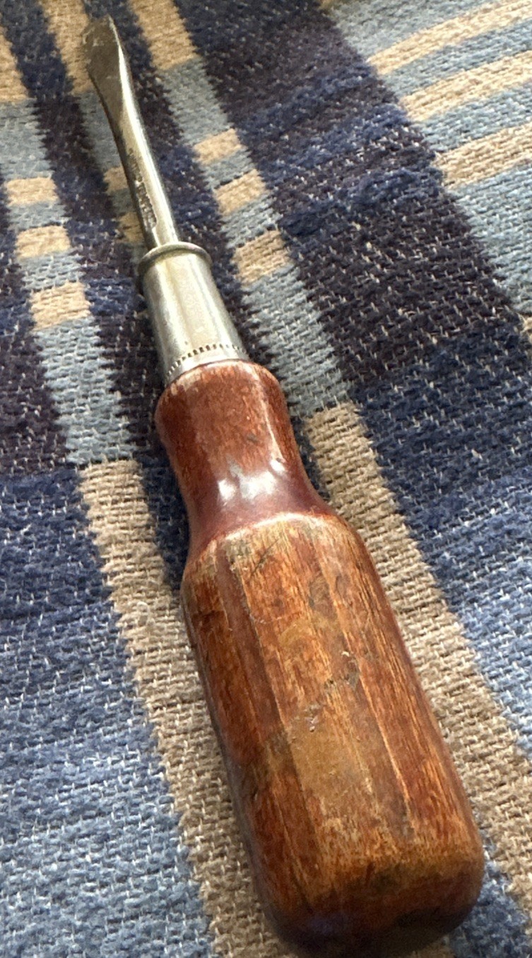 Vintage Large United Tempered Wood Handle Screwdriver