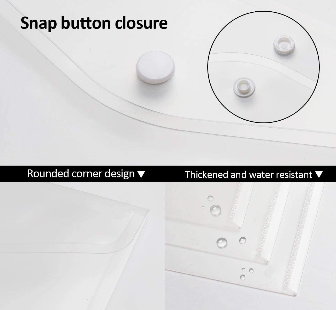 24 Pack A5 Plastic Envelopes,Plastic Poly Envelope with Button Snap Closure a...