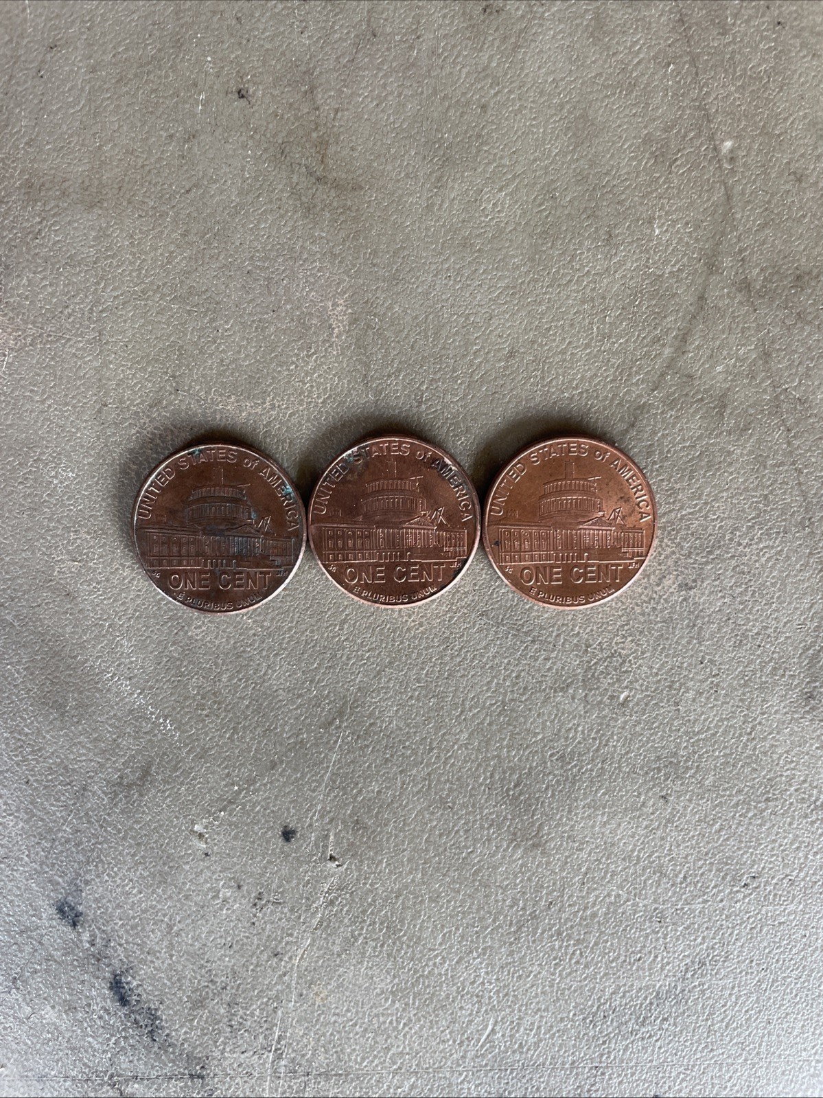 Three 2009 Lincoln Bicentennial Pennies.
