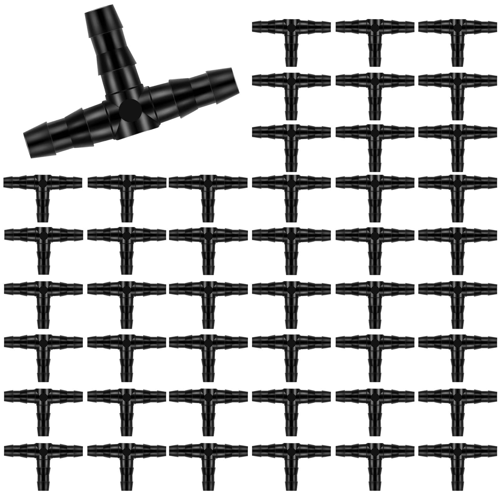 Kalolary 100PCS 1/4" Universal Barbed 100 Count - 3.50 × 2.00 × 0.4 cm, Black