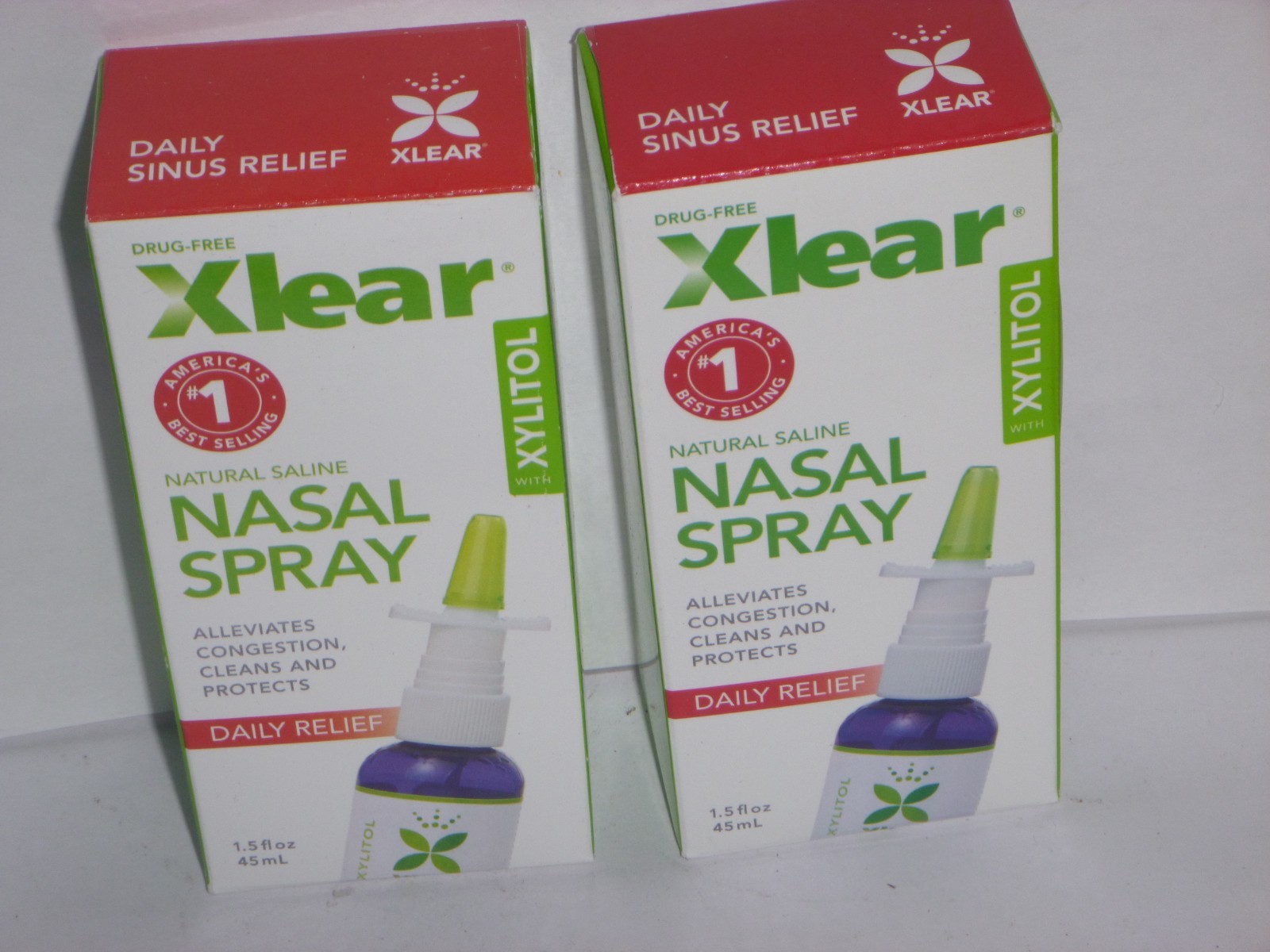 (2 pack)  Xlear Saline Nasal Spray w/ Xylitol - Nose Moisturizer 1.5oz Exp 12/27
