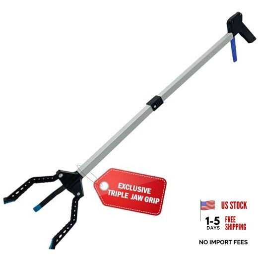 3 Claw Grabber Reacher Tool Heavy Duty, 2025 Updated 32" Lightweight,