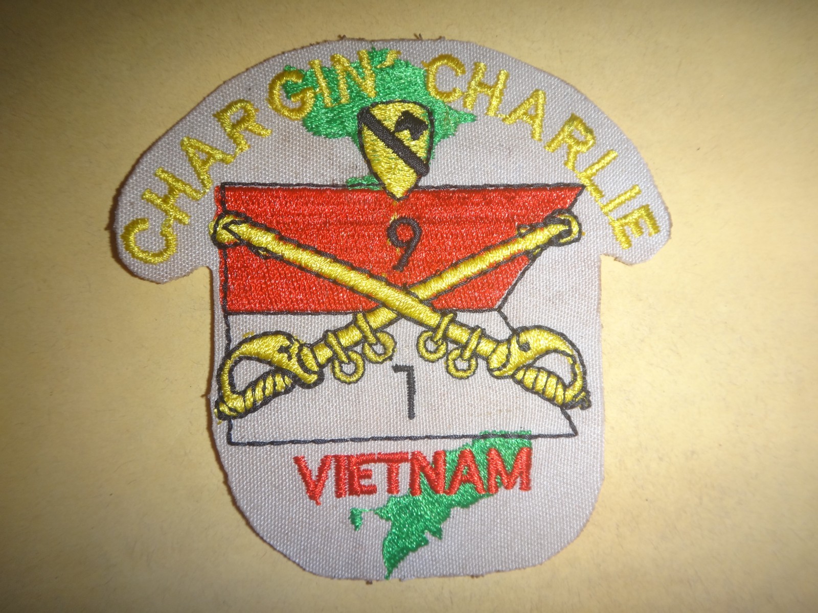 CHARGIN' CHARLIE US Troop C 1st Squadron 9th Cavalry Regiment Vietnam War Patch