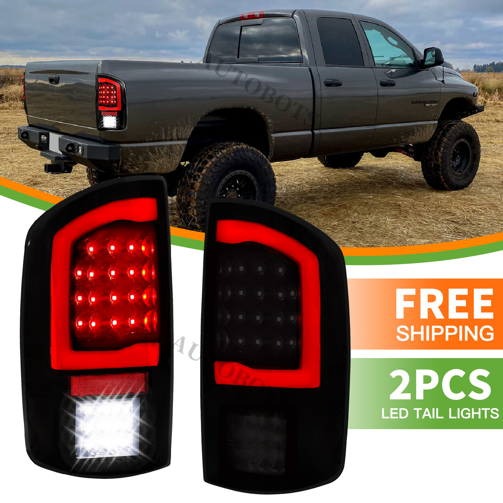 LED Tail Lights For 2002 2003-2006 Dodge Ram 1500 2500 3500 Brake Parking Lamps