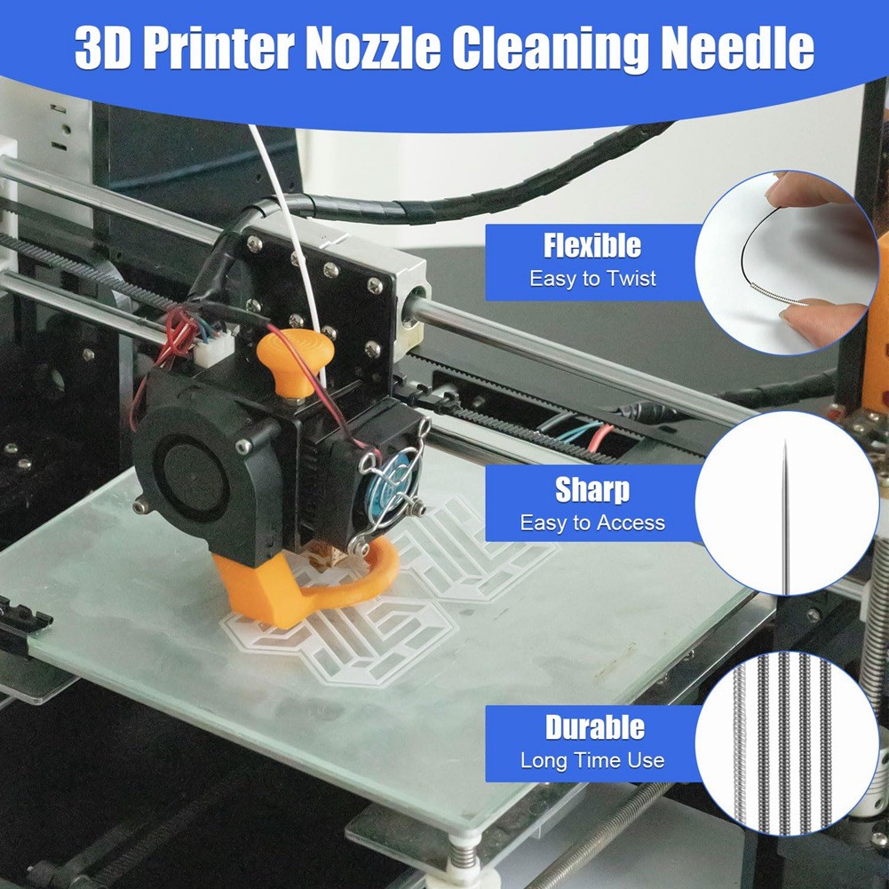 3D Printer Nozzle Care Package: Includes 20 Pins, 2 Brushes, Wrenches &3928
