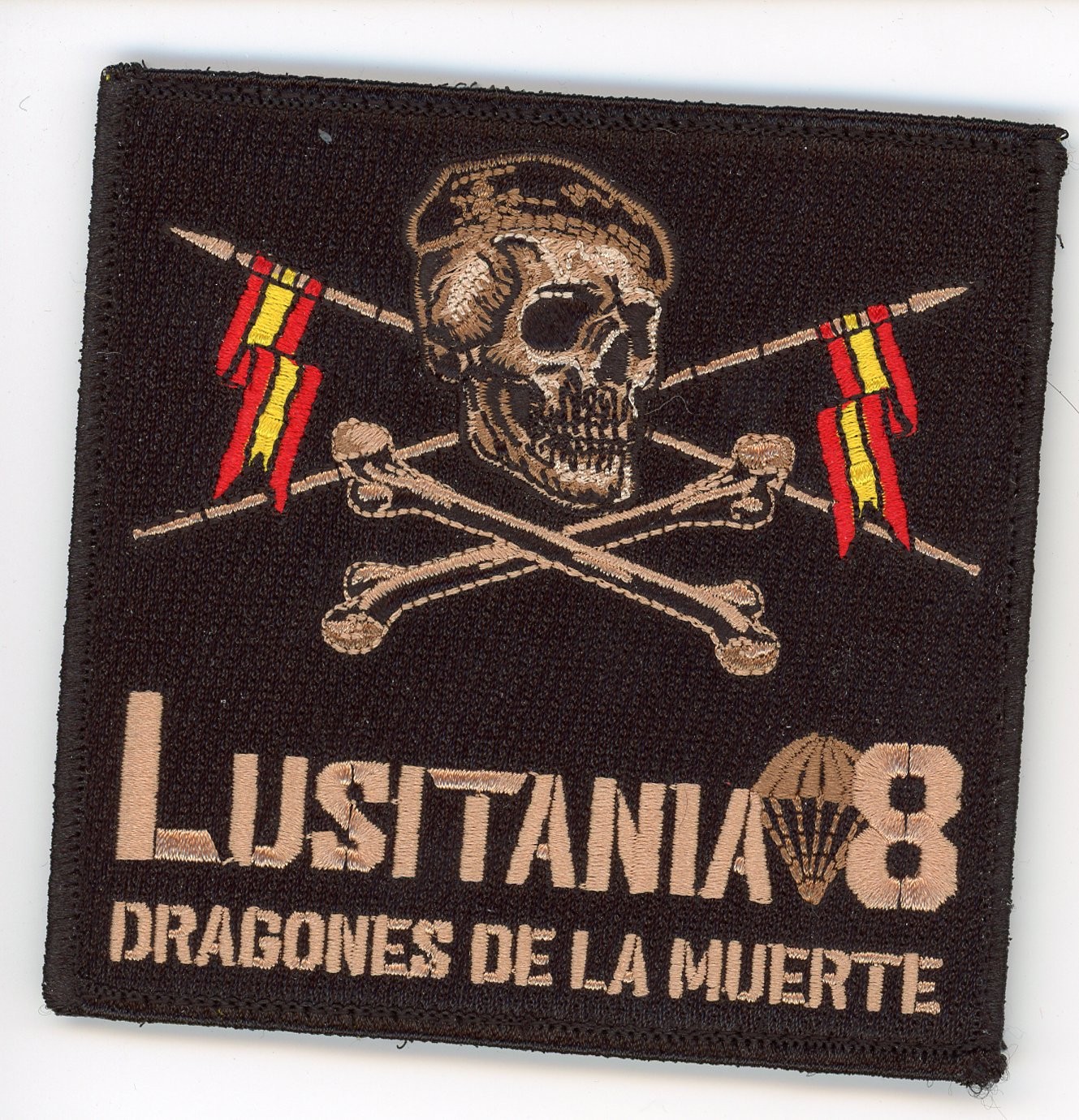 PATCH SPAIN  ARMY AIRBORNE LUSITANIA 8th DEATH DRAGONS  VEL BACK