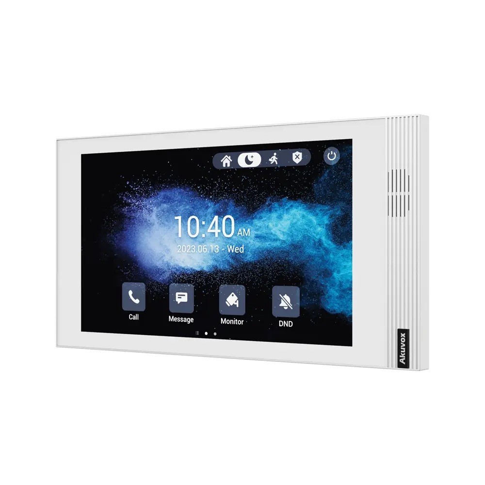 Akuvox S562-WHT 7" Touch Screen Linux Indoor Monitor, SIP 2.0, PoE, 8 Alarm