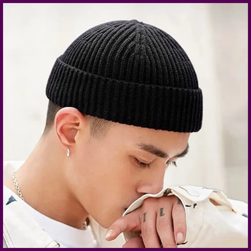 Knitted Hat for Men & Women Caps Wool Fashion Simple Warm Skullies Beanies Solid