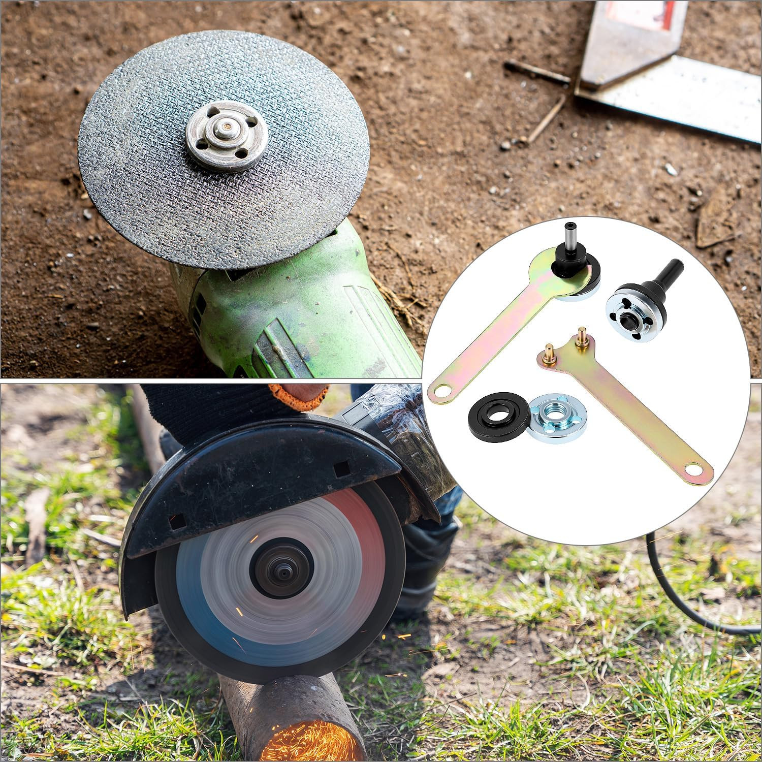 Drill Angle Grinder Adapter Conversion Kit, with 6Mm and 10Mm Mandrel Arbors 3 S