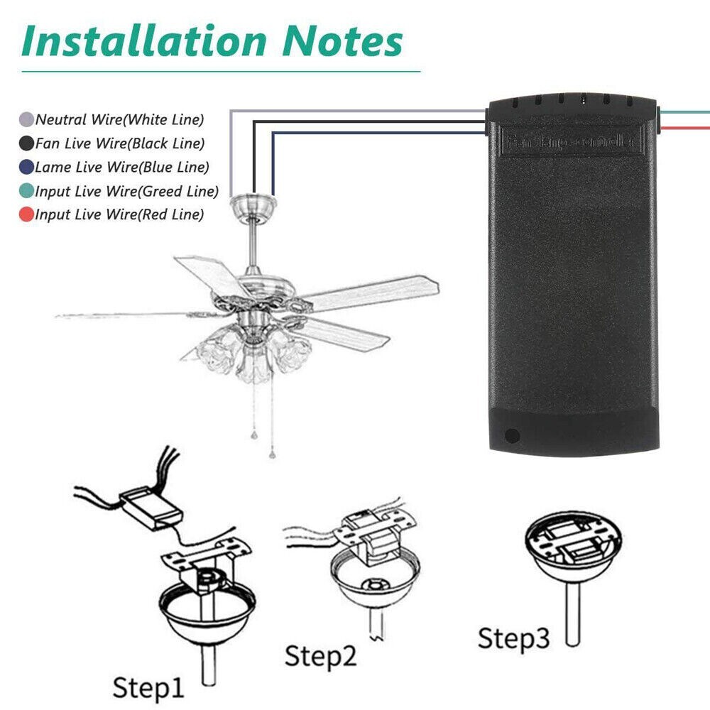 Universal Ceiling Fan Lamp Remote Control Timing Wireless Remote Receiver Kits