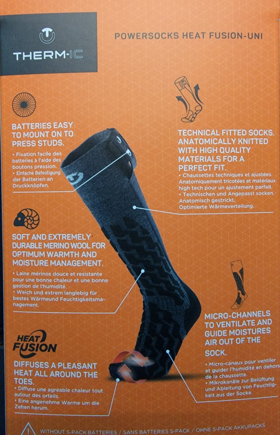 Therm-ic Heated ski socks - Powersocks Heat Fusion Uni Size Medium 39-41