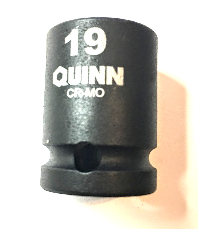Quinn 19 mm x 1/2"  Dr  Impact Socket - 6 Point - Free USA Shipping