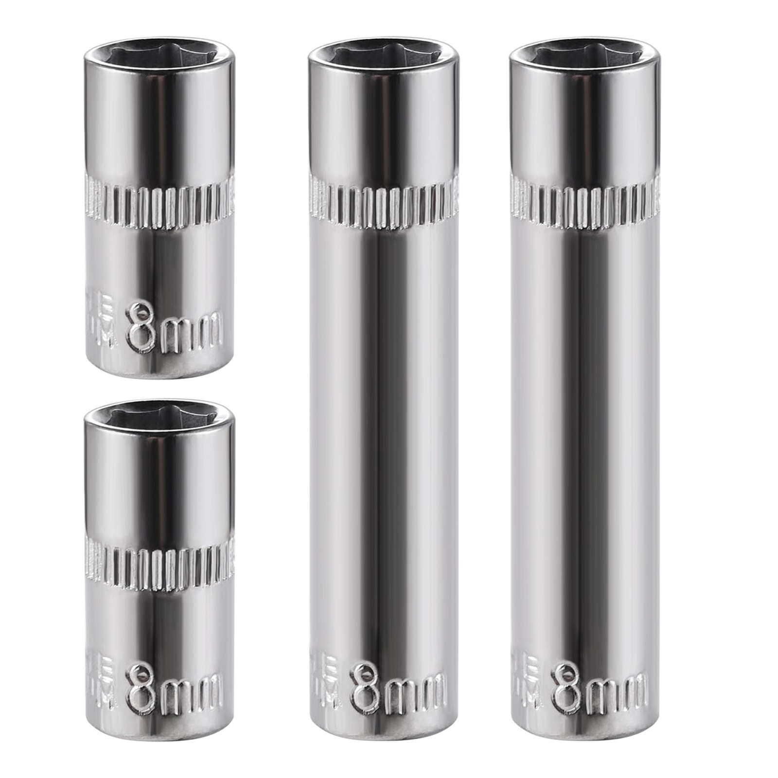 4-Piece 8mm Socket Set, 1/4-Inch Drive, 6-Point, Deep *2 & Shallow *2 Sockets...