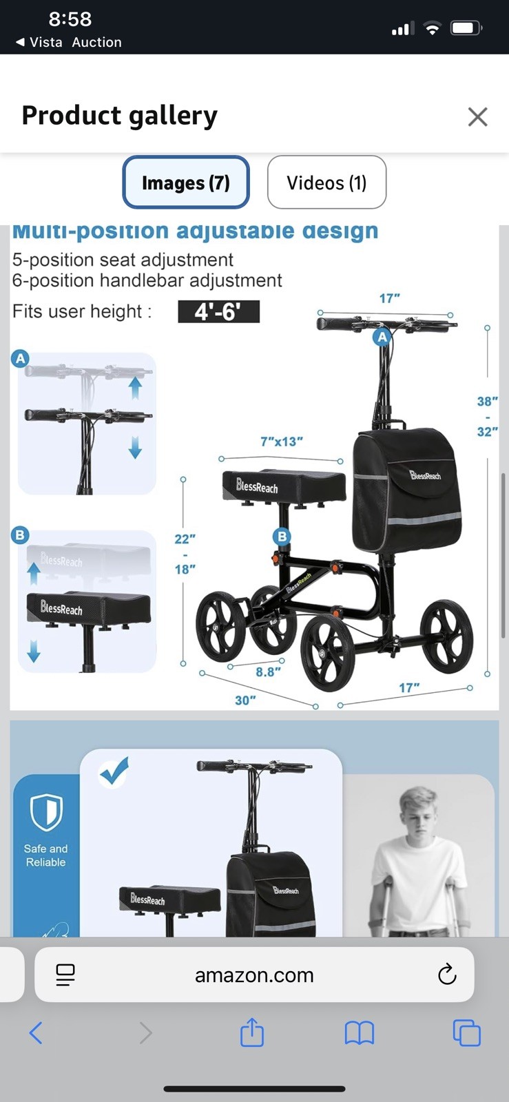 BlessReach Economy Knee Scooter – Steerable Knee Walker